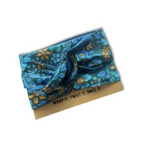 Girlband - Teal Botanicals / Marine Blue