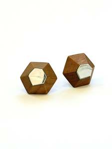 Jewellery: Stirling Silver Faceted Native Timber Studs