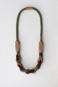 Jewellery: Twisted Rope Necklace  - Khaki