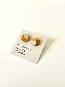 Faceted Timber Studs - Cool Mint