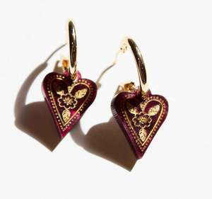Jewellery: Boho Heart Earrings - Merlot