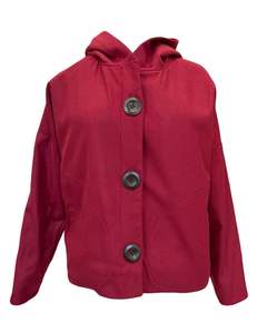 Clothing: "Ava" Wool Blend Jacket - Burgundy