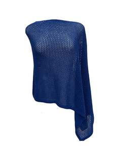 Sale: Cotton Merino Mesh Poncho / Cobalt Blue