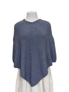 Scarves: Possum Merino Poncho - Iceberg