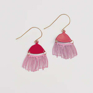 Mini Gum Blossom Earrings in Ruby & Marshmallow