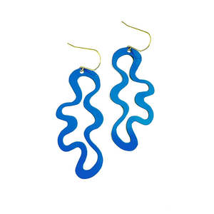 Jewellery: Squiggle earrings in Blue