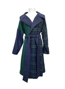 Clothing: One-Off "Niki" Coat - Navy / Green