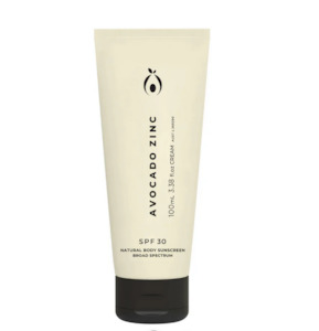 Avocado Zinc: Avocado Zinc SPF 30 Natural Body Sunscreen 100ml