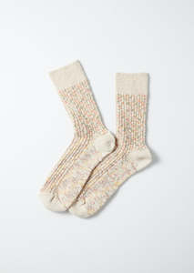 Socks: Kasuri Ribbed Crew Socks