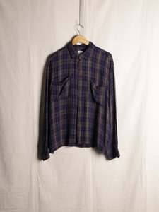 Beach Brains - Rayon Check Oversized Shirt