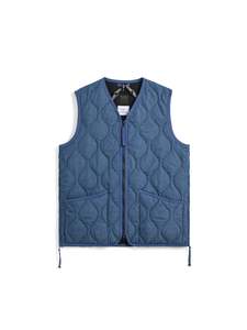 Military Zip Down Vest - Indigo Denim