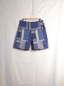 Mens Shorts: Universal Works - Bandana Patchwork Print Shorts