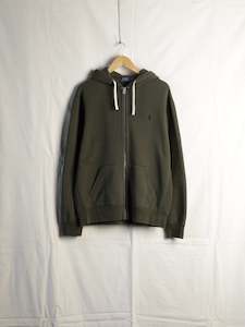 Mens Sweats Hoods: Polo Ralph Lauren - Army Green Zip Hoodie