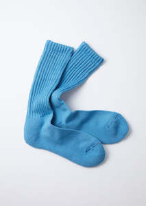 Rototo Socks: Loose Pile Crew Socks - M. Blue