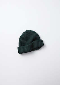 Rototo Socks: Chunky Cotton Short Beanie - D.Green