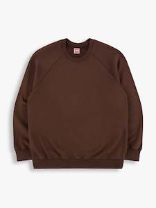 Organic Cotton Raglan Sweat - Coffee