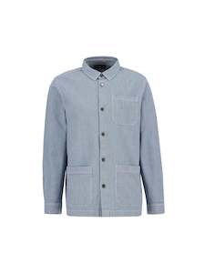 Tindale Striped Overshirt - Bleached Blue
