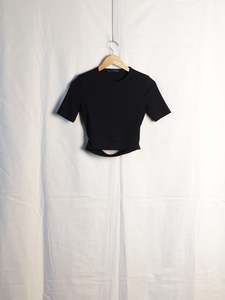 Womens Tees: Helmut Lang - Detached Hem Rib Baby Tee