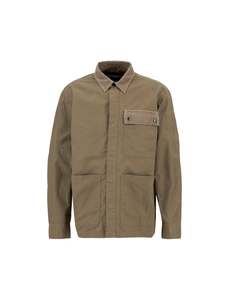 Mens Shirting: Silverbay Oversized Twill Overshirt - British Khaki