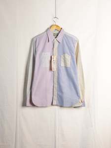 Mens Shirting: Sugar Cane - Mixed Stripe Oxford Work Shirt