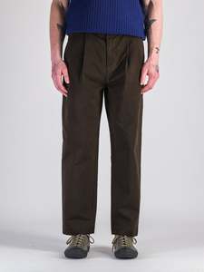 Wide Pleats Twill Trousers