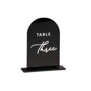 Black Gloss Arch Table Number
