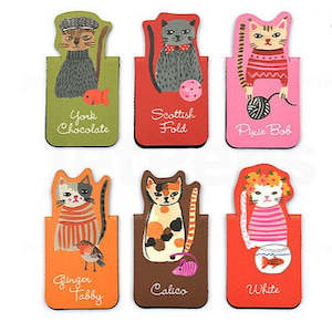 Stationery: Cool Cats Magnetic Bookmarks (set of 6)