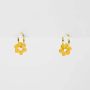 Stella And Gemma Jewellery: Yellow Flower With Gold Hoops