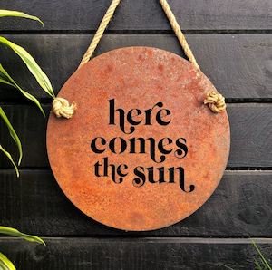Lisa Sarah Steel Art: Here Comes the Sun - Corten Steel