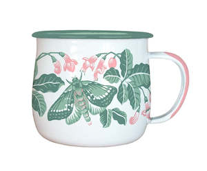 Tanya Wolfkamp: Tanya Wolfkamp enamel mug - Puriri Moth
