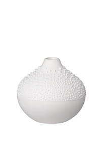 Rader Porcelain Houses: Mini White Beaded Vase
