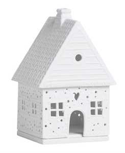 Rader Porcelain Houses: Porcelain Tealight House - Gingerbread Snowball