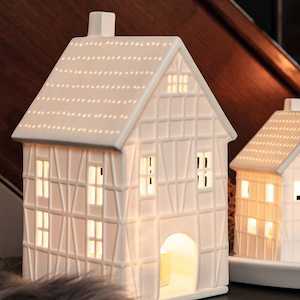 Rader Porcelain Houses: Rustic tealight house - large