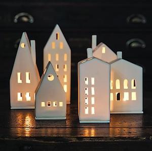 Rader Porcelain Houses: Porcelain Tealight Houses - Large (all designs)