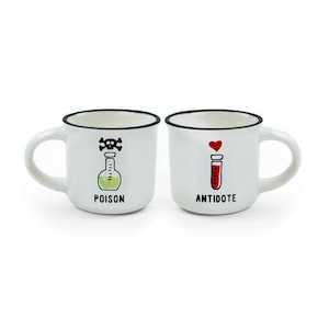 Mugs And Cups: Espresso Mini Mug Set - Poison & Antidote