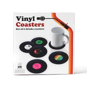 Placemats And Coasters: Retro Vinyl Coasters - Set of 6
