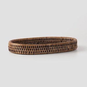 Rattan Oval Tray - Brown, 3 Sizes