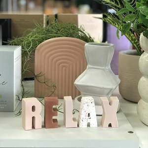 Homeware Accents: Concrete Word - Relax