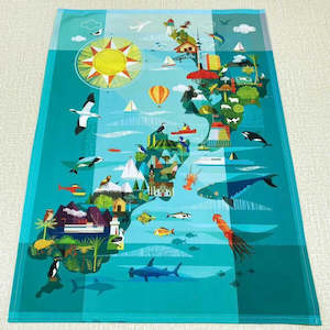 Tea Towels Dishclothes: NZ Map - Tea Towel