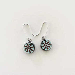 Aqua Lace Earrings - Sterling Silver