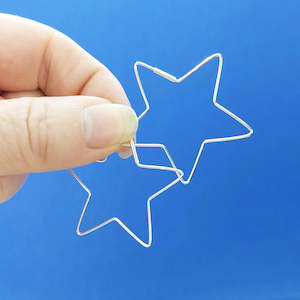 Some Jewellery: Sterling Silver Large Star Hoops