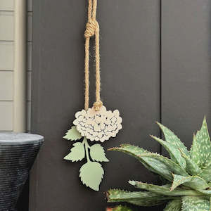 Hanging Hydrangea Flower - Steel Wall Art