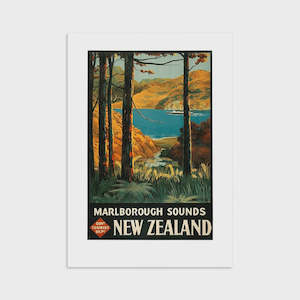 100 New Zealand: Marlborough Sounds - Tourist Print