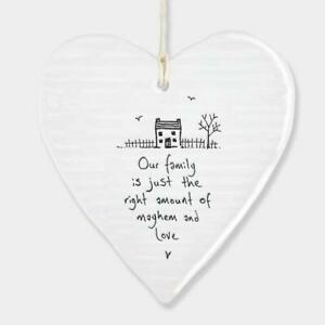 Homeware Accents: Porcelain Hanging Heart - Our Family is...
