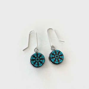 Jhd Designs: Teal Lace Earrings - Sterling Silver