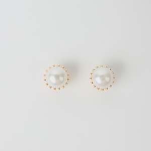 Stella And Gemma Jewellery: Mother of Pearl Dome Earrings