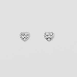 Stella And Gemma Jewellery: Quilted Heart Studs