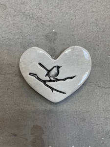 Heart Ceramic Bird on Branch
