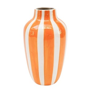 Vases Planters And Pots: Halcyon Striped Vase - Orange