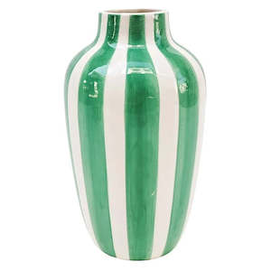 Vases Planters And Pots: Halcyon Striped Vase - Green